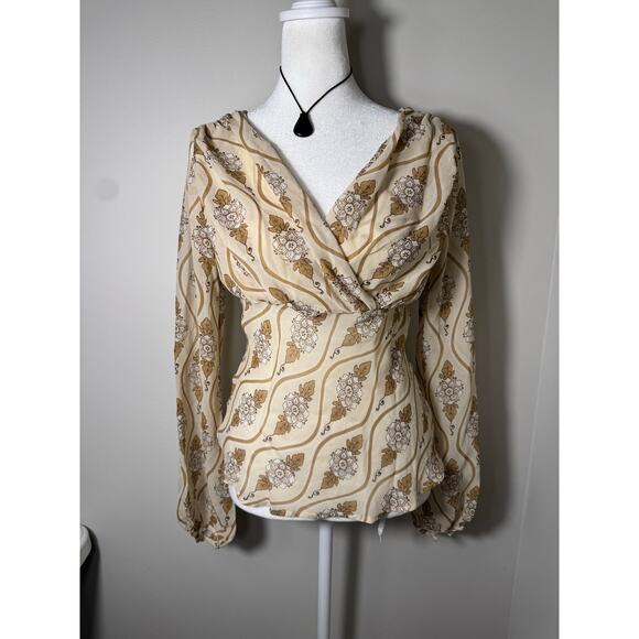 Vintage Y2K The Limited Silk Boho Floral Blouse Top S - Picture 1 of 5
